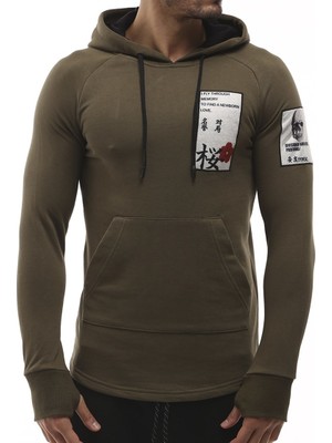 Madmext Kapüşonlu Haki Sweatshirt 2241