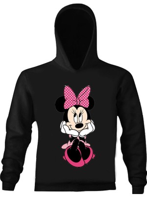 Art T-Shirt Minnie Mouse Çocuk Kapüşonlu Sweatshirt