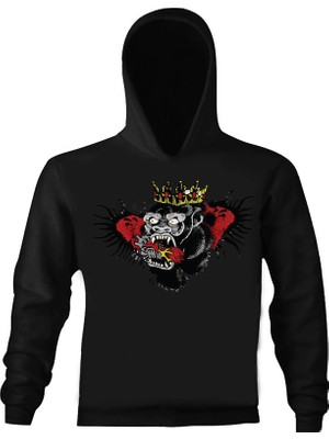 Art T-Shirt King Gorilla Çocuk Kapüşonlu Sweatshirt