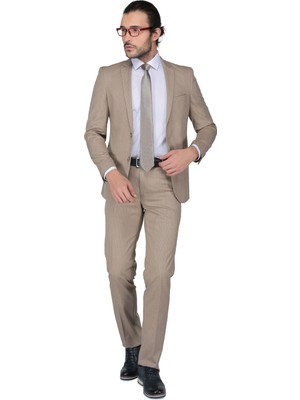 Buenza Tirano Slim Fit Mono Tk Yrt Takım Elbise - Kahverengi