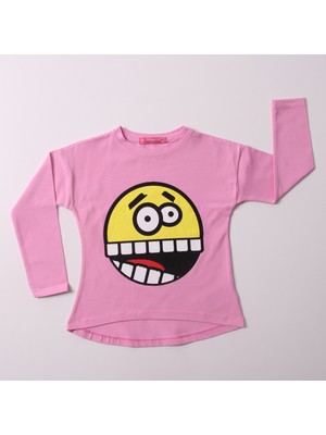 Toontoy Kız Çocuk Sweatshirt Smile Baskılı Pembe 5 Yaş - 110 cm Boy