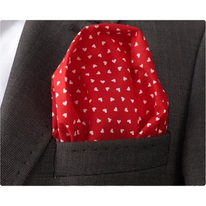 Exve Exclusive Kırmızı Kalpli Cep Yaka Mendili
