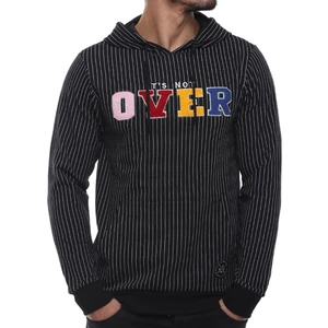 Black Hooded Sweatshirt - Stripe Detailed 2788
