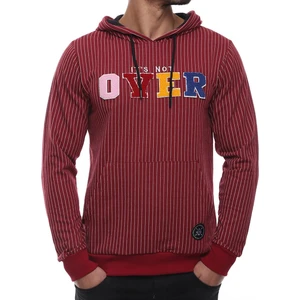 Bordo Kapüşonlu Sweatshirt - Çizgili Detaylı 2788