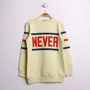 Kız Çocuk Sweatshirt Never Baskı Sarı 10 Yaş - 140 cm Boy