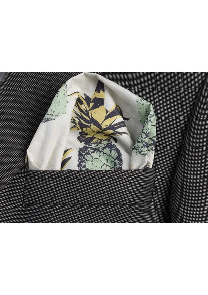 Ananas Baskılı Cep Yaka Mendili