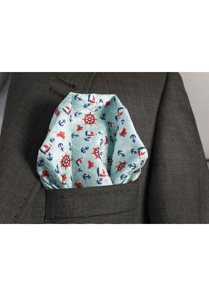 Mint Yeşil Denizci Cep Yaka Mendili