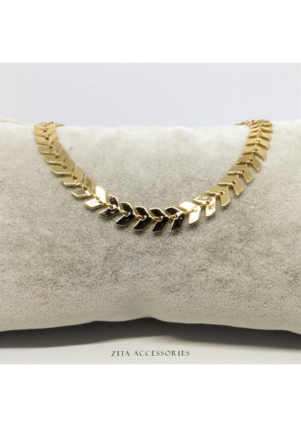 Balık Sırtı Gold Renk Halhal - TK224
