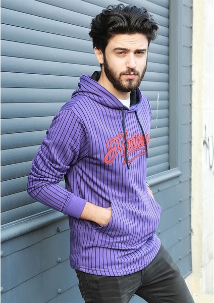 Kapüşonlu Sweatshirt Mor 2825 indirimleri