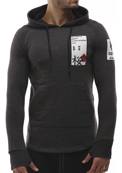 Kapüşonlu Antrasit Sweatshirt 2241