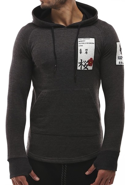 Kapüşonlu Antrasit Sweatshirt 2241