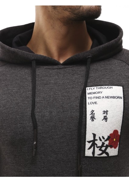 Kapüşonlu Antrasit Sweatshirt 2241