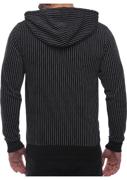 Black Hooded Sweatshirt - Stripe Detailed 2788 fırsatları