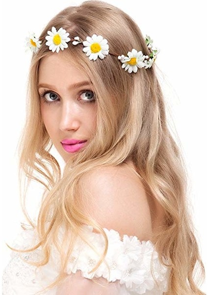 Papatya Gelin Çiçek Taç