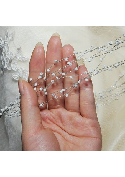 Sıralı İnci Gelin Saç Tacı modelleri