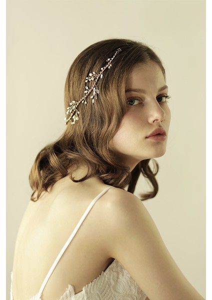 Sarı Kristal Şeritli Gelin Tacı Düğün Taç fiyatları