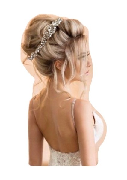 Kristal Karışım Gelin Tacı Saç Aksesuarı