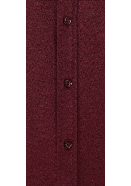 Duz Muz Uzun Kol Slim Fit Gömlek-Bordo fiyatları