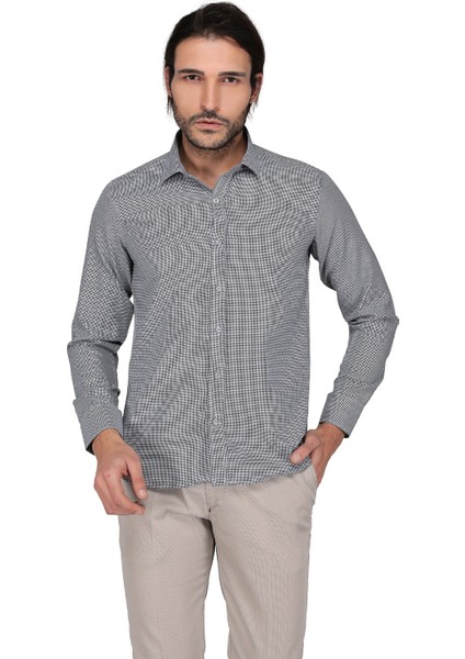 Sry 2429 Uzun Kol Slim Fit Gömlek-Siyah