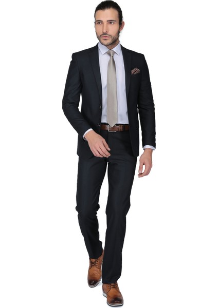 Cristiano Slim Fit Mono Tk Yrt Takım Elbise - Siyah