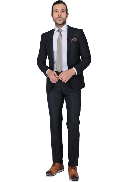 Cristiano Slim Fit Mono Tk Yrt Takım Elbise - Siyah