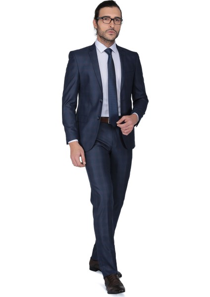 Luciano Slim Fit Mono Tk Yrt Takım Elbise - Lacivert