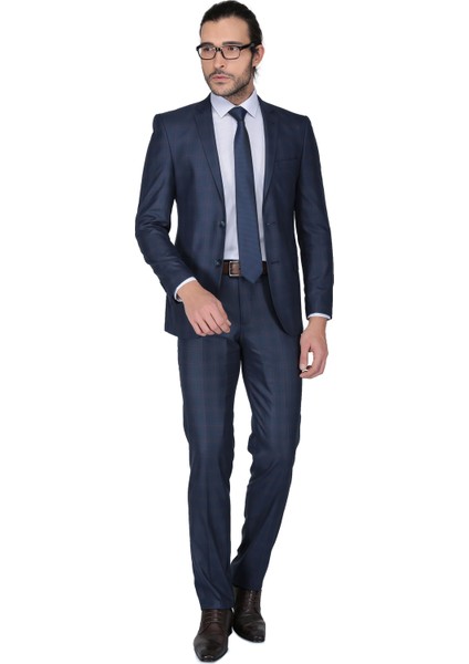 Luciano Slim Fit Mono Tk Yrt Takım Elbise - Lacivert