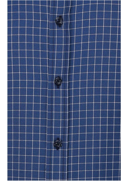 Soft Ekoe 109 Uzun Kol Slim Fit Gömlek-Lacivert