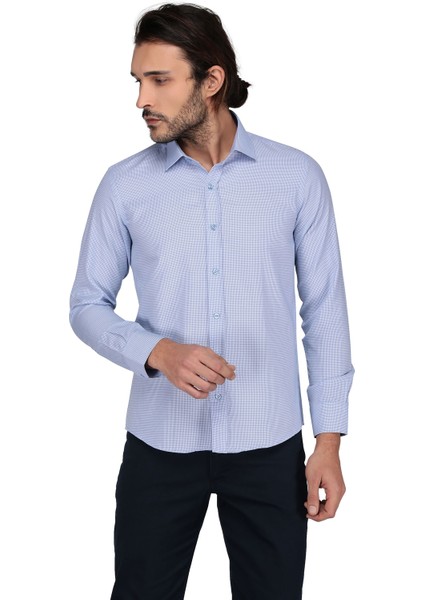Sry 2429 Uzun Kol Slim Fit Gömlek-Mavi fiyatları