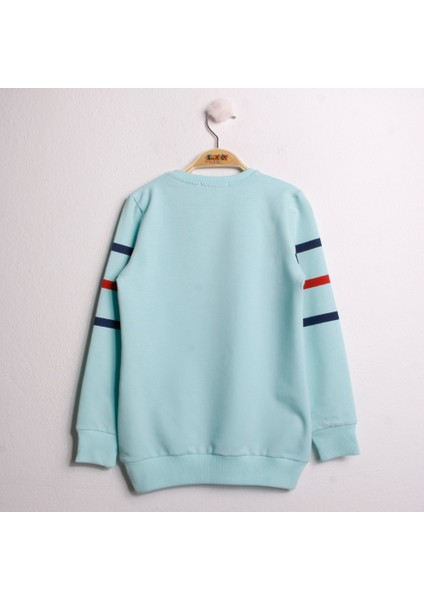 Kız Çocuk Sweatshirt Never Baskı Mint Yeşili 8 Yaş - 128 cm Boy
