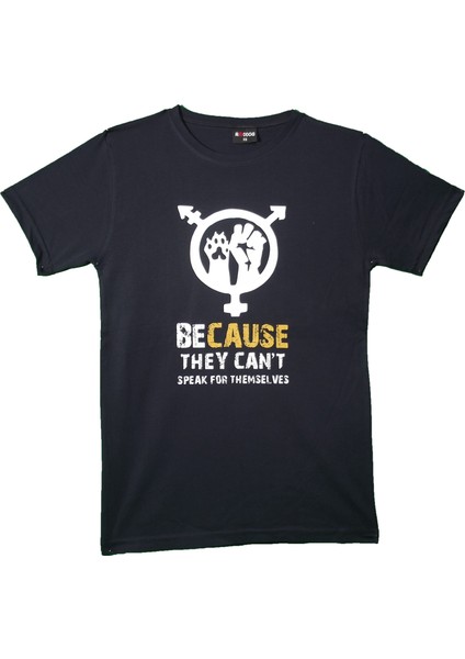 Unisex Because Bisiklet Yaka Tshirt