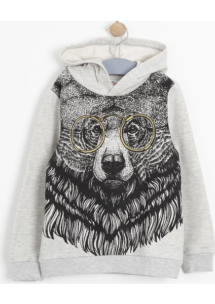 Erkek Çocuk Sweatshirt Gri Melanj (3 - 12 Yaş)