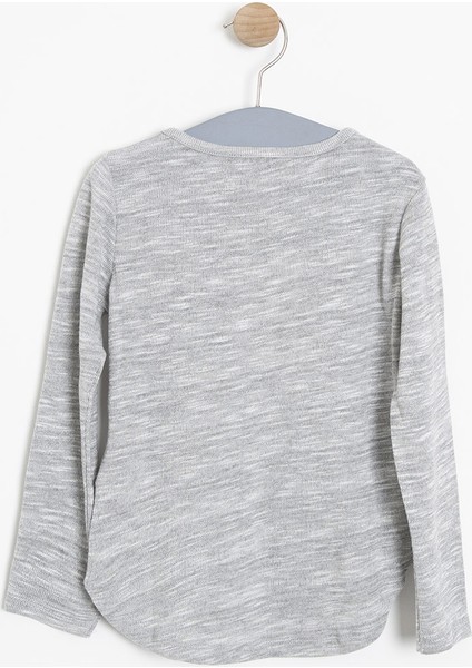 Kız Çocuk Sweatshirt Gri Melanj (3 - 12 Yaş )
