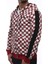 Hooded Checkered Sweatshirt Burgundy 2746 2