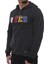 Black Hooded Sweatshirt - Stripe Detailed 2788 2