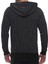 Black Hooded Sweatshirt - Stripe Detailed 2788 4