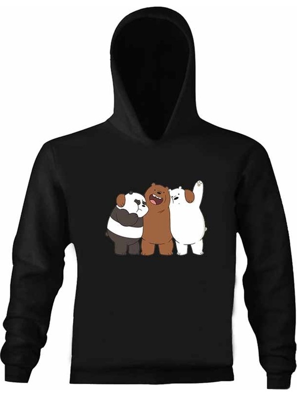 Art T-Shirt Kafadar Ayılar Çocuk Kapüşonlu Sweatshirt