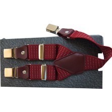 Kemer Sepeti Bordo Puantiyeli Pantolon Askısı