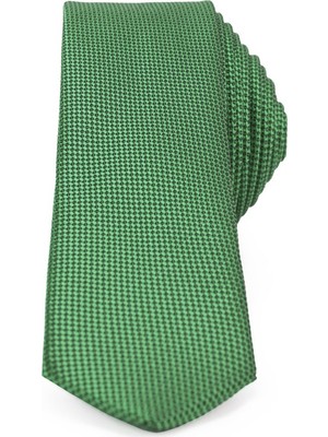 Tudors İnce Desenli Yeşil Kravat