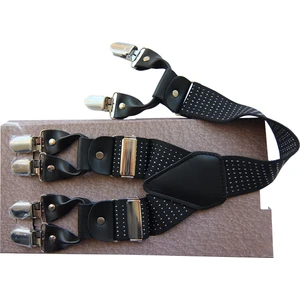 Kemer Sepeti Siyah Zemin Beyaz Puantiyeli Altı Klipsli Pantolon Askısı