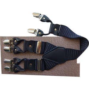 Kemer Sepeti Lacivert Zemin Beyaz Puantiyeli Altı Klipsli Pantolon Askısı