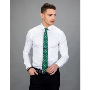 Slim Fit Pamuk Saten, Beyaz Erkek Gömlek