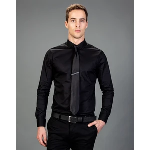 Süper Slim Fit Siyah Erkek Gömlek