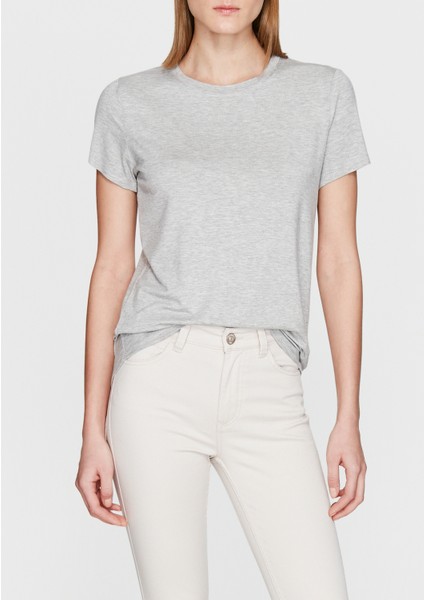 Kadın Gri Basic Tişört 167713-28387