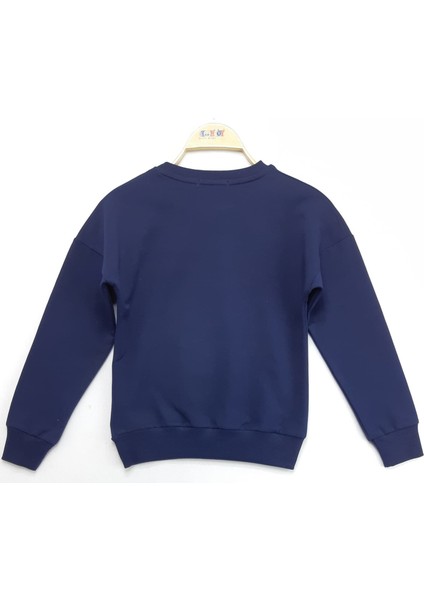 Kız Çocuk Sweatshirt Lovely Life Baskı Lacivert 12 Yaş - 152 cm fiyatları