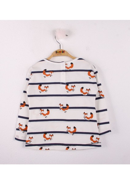 Kız Bebek Tshirt Çizgili Cepli Tilki Baskı fiyatları