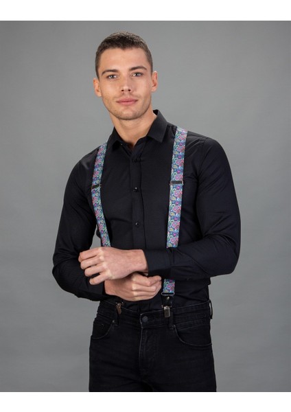 Slim Fit Armürlü Kravatlık, Siyah Erkek Gömlek