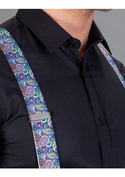 Slim Fit Armürlü Kravatlık, Siyah Erkek Gömlek fırsatları