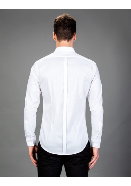 Süper Slim Fit Beyaz Erkek Gömlek modelleri