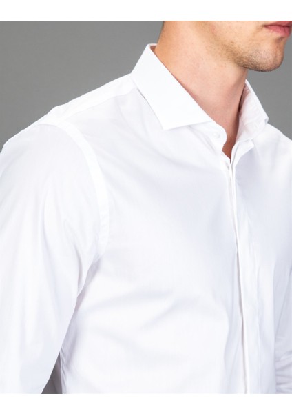 Süper Slim Fit Beyaz Erkek Gömlek fırsatları